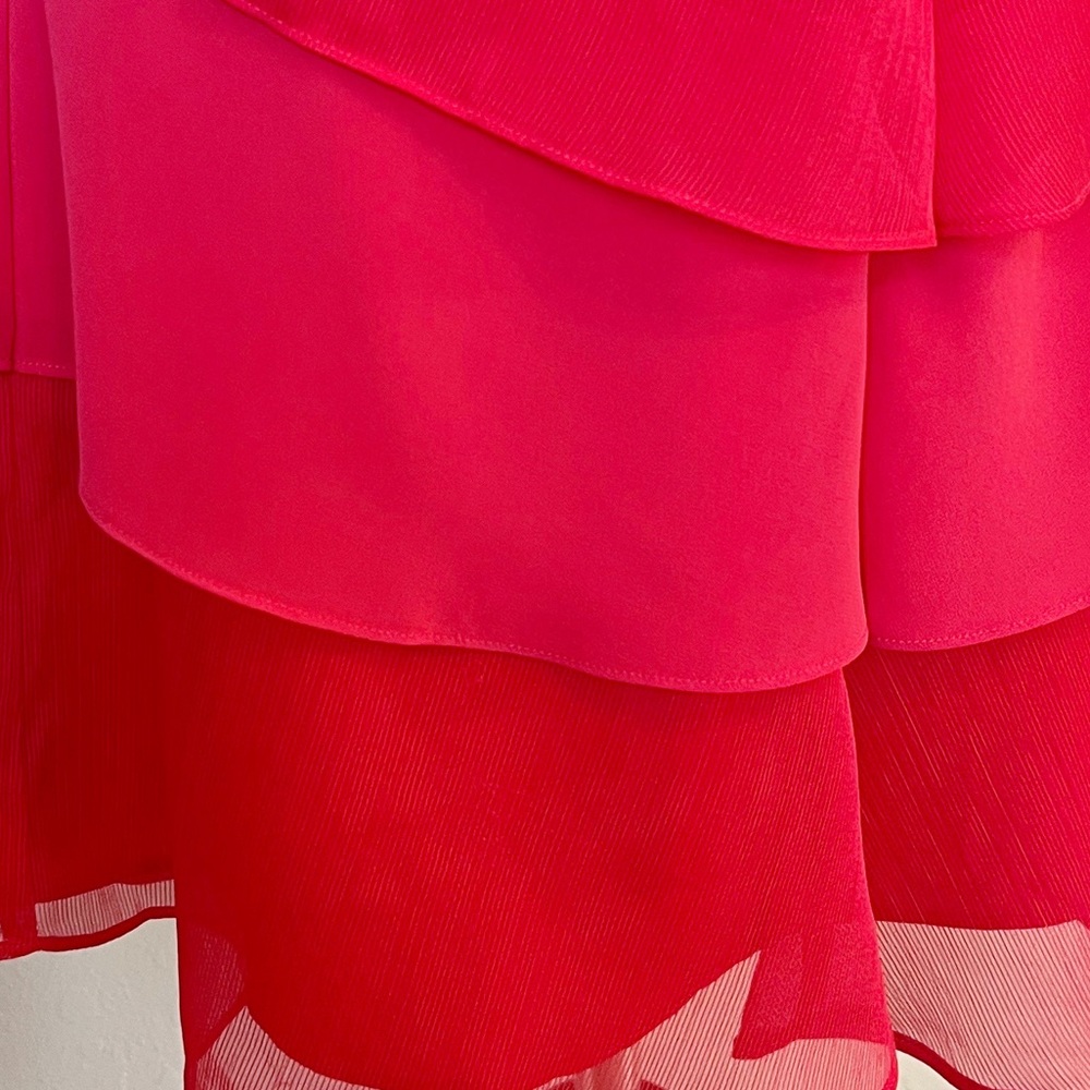 •PHASE EIGHT• Sage Pleated Ruffle Mini Dress in Raspberry‎ Size 2 - Picture 10 of 14